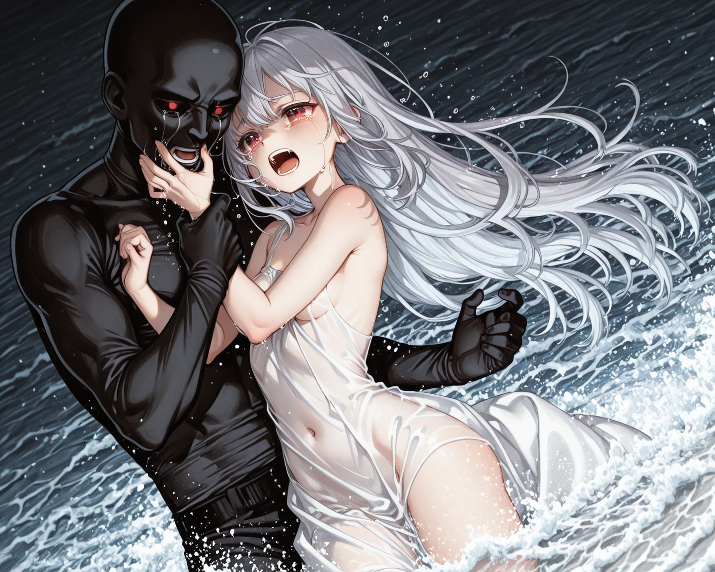(((1girl, 1black man, kiss, old, groping:1.5))),(slender body:1.3),,((Pregnant: 0.8)), {Perfect Anatomy},(beautiful face:1.4),(looking at the viewer:1.3),(parted lips),(I feel weak when), (open my eyes:1.4),(masterpiece, highest quality, shape, delicate details, 8K:1.3), (studio light, best shadow, picturesque, style adder),(table top, highest quality:1.2),
BREAK,hmharuna, headgear, hair ornament, hairclip, swimsuit, white bikini, , embarrassed, (blush:1.2), beach, BREAK,