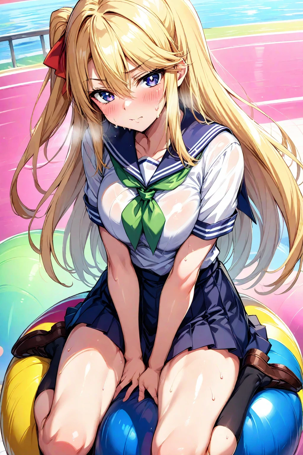 1 girl,anime, galko,Galko,big breasts,smile,tennis wear,tennis shoes,skin luster,looking at the viewer, in the center of the image,1with people,
highest quality, High resolution, beautiful eyes, highly detailed face, Detailed CG,