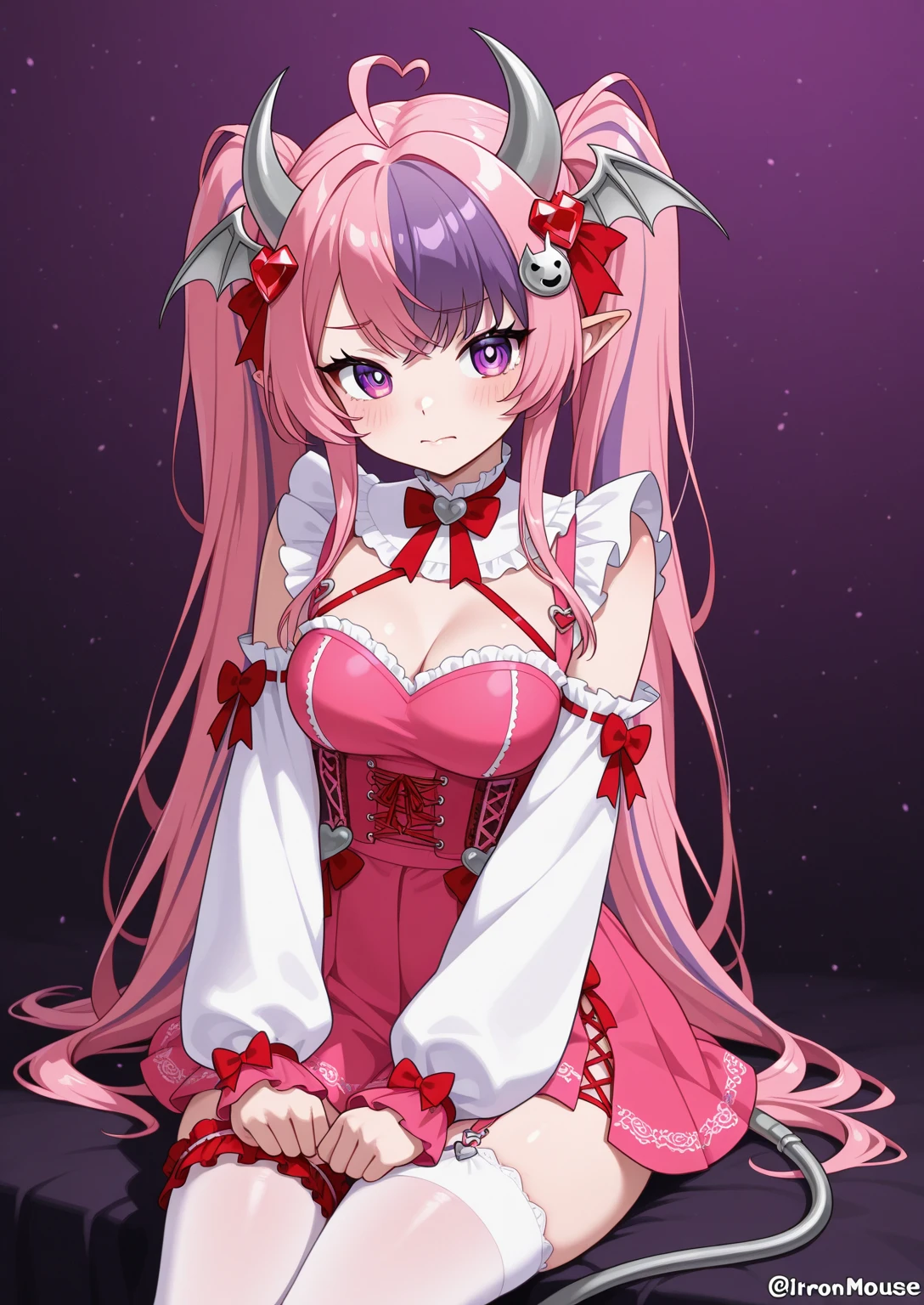 anime girl with pink hair and a purple dress holding a pink octopus, Fine details. anime. Tentacles, some Tentacles are touching her, Tentacles around, covered with Tentacles, Humanoid pink woman, splash art anime , digital art on Pixiv, Pixiv, From the Azur Lane video game, anime fantasy illustration、Tentaclesが女性期に挿入されている、Tentaclesが乳首に吸い付いている、Woman out of breath、Women having fun、rape、To be tormented、Tentaclesは全て敵、erotic、Women are being abused、Narrowed eyes and distressed expression、Sweat it out、orgasm、Erotic、Tentaclesに腰を持ち上げられて女性器をしゃぶり尽くされている