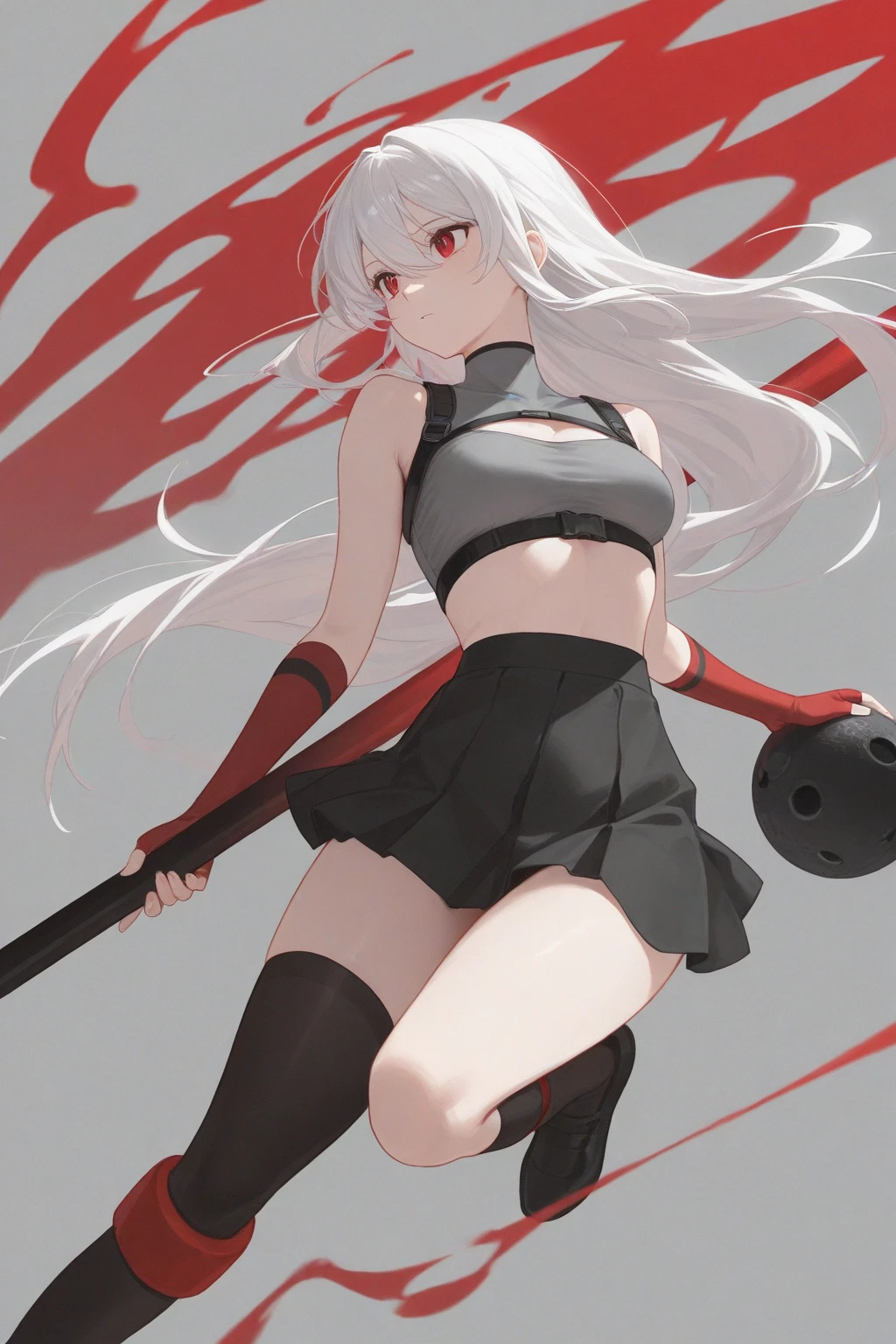 1girl, 1boy, knife, blood splashed