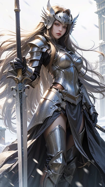 Ultra-high definition image quality、beautiful girl、Female Warrior、Female Swordsman、Light Armor、Silver Boots、Long Hair、knight'hair ornaments、Silver Hair、20-year-old、Be confident々face、Very short tight skirt、Sexy posture、wilderness、Highest quality,Big Ass、Big Breasts、Thighs、Grabbing the spear、Gorgeous embroidered lace panties、Joan of Arc style clothing、Wind King Barrier、Her hair is blowing in the wind、The Sword of Promised Victory、god々Wearing a bright aura、Big Ass、Valkyrie the War Maiden、Crotch close-up、Angle from directly below、Squat with your legs apart、(Confused eyes)、3White eyes、(Female Demon Lord)、Yandere、Female ninja