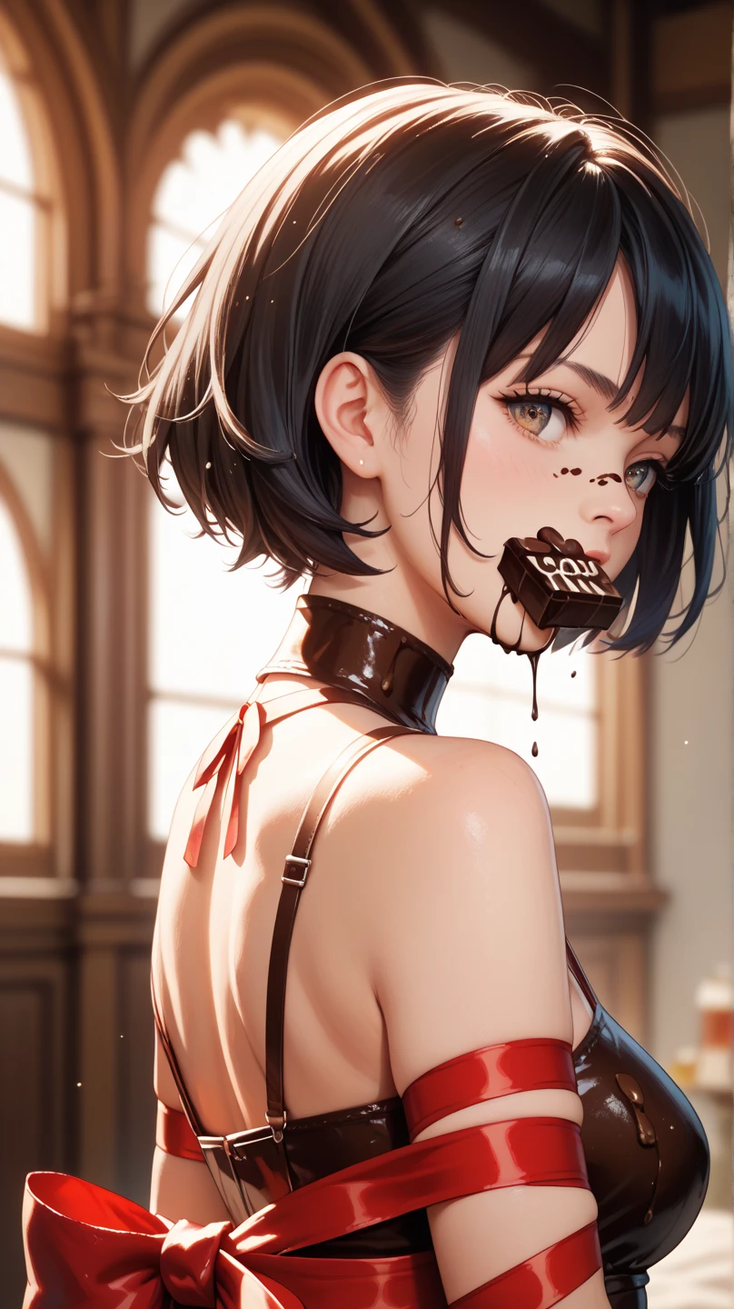 score_9、score_8_up、score_7_up,One girl、Dark fantasy、Hyperrealism style、Photorealism style,Real、Kneel、Big Breasts、lips、Upper Body、Long Hair、Eye lashes、eyeliner、Detailed eyes、Narrow eyeature Woman、Cool face、Staring at the audience、(Painful expression、tears、Cum in mouth 1.1、Cum on my chest、steam:1.1)、blush、bangs、Black brown hair、Stone Wall、Dark dungeon background、Brown eyes、FF7、Silver Earrings、(black collar for slaves、Leather Harness Bondage Restraints、suspenders、Put your arms behind your back)、No correction、((Tifa Lockhart))、Sweaty、lips、Wet、開いたlips、Upper Body、naked、(Plump areola、Plump nipples)、High resolution、high quality、最high quality、masterpiece、HDR、Highest production valueasterpiece、((blowjob、deep throat、Huge penis in mouth、(Woman swallows man&#39;s penis、Penis in her mouth、A man&#39;s hand is holding her head)、One man、A thick but not long penis、Vein Penis:1.1))
