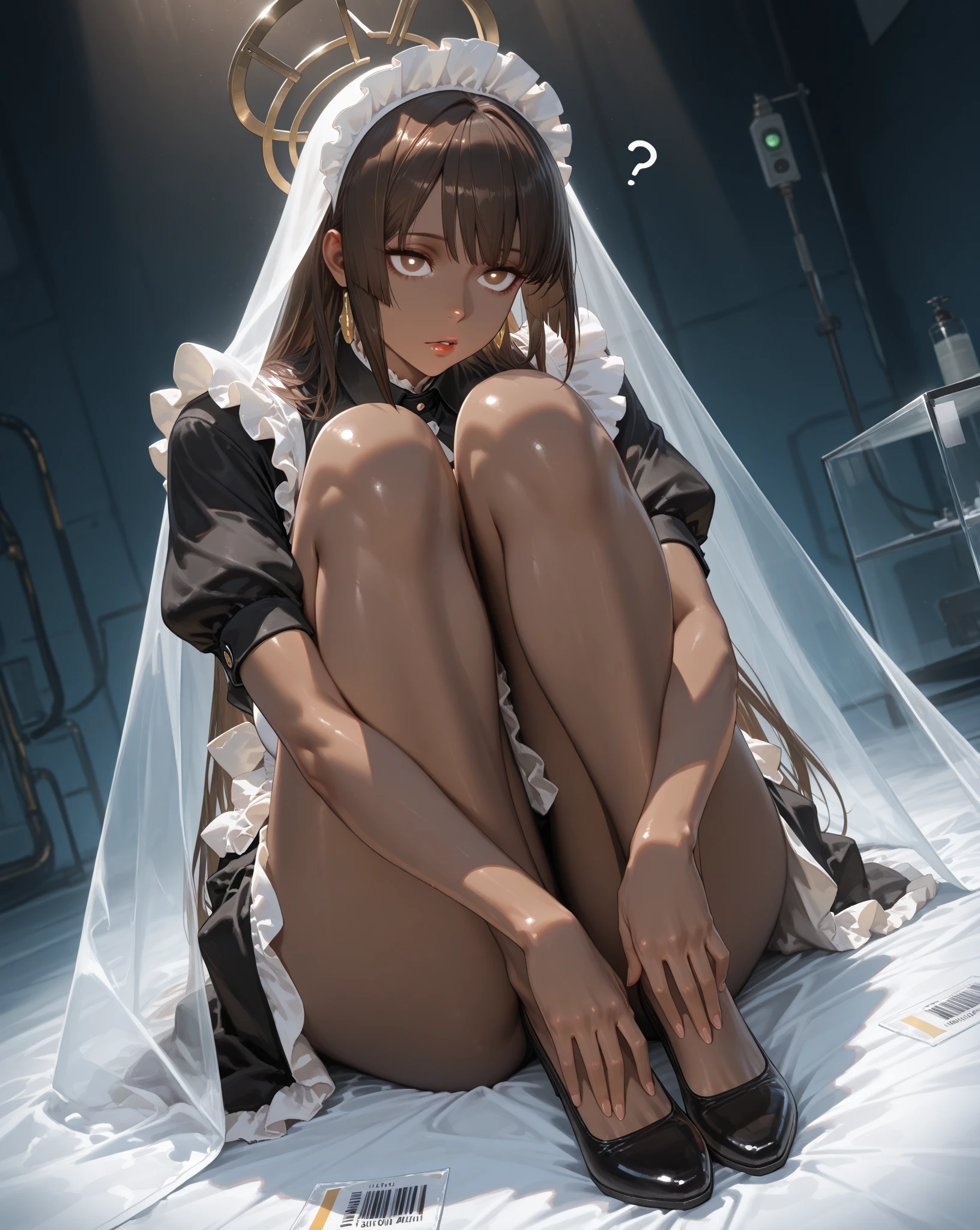 top-quality, ​masterpiece, hight resolution, 1girl in,（tiny chest）、() tied arms, Bound Legs, Boundage, BDSM, split leg, terror, A slender, 鎖骨, Rat trail section, A dark-haired, grey  eyes, darkened room, chain, Straps Off, Panties Down、（White liquid all over the body）、Yogurt all over the body。（Crying face）barechested　High resolution　(Deformation of exposed nipples),((Very sweaty)) ((Soaking wet body)) ((The deformity of wet thighs is revealed、小柄、10s、　small nipples、White liquid from the crotch、Kupa-hsien、((pierced nipple))、(（（Crying face））)　(（pass stocking rack socks)))　small nipples、White liquid from the crotch
