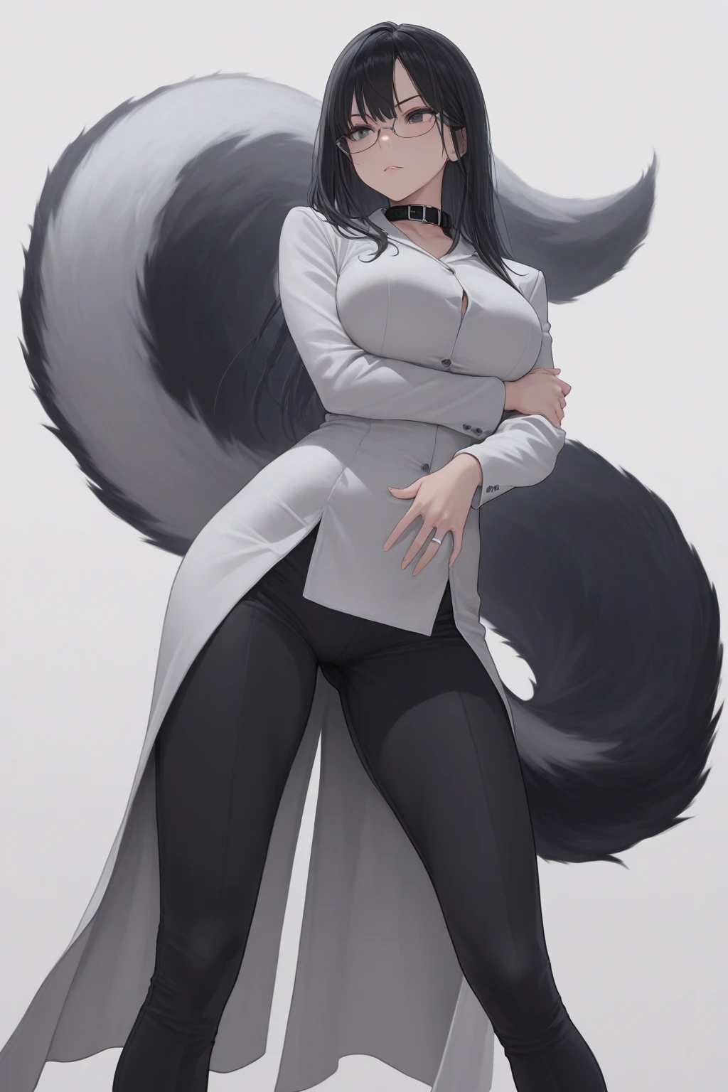 best quality masterpiece, perfect impasto, beautiful hand, AkagiV5, 1girl, (fully mature woman | plump), solo, (yandere crazy smile, full red blush orgasm face), ((casual wear, brown sweater, black pants, ankle boots)), large breast | cleavage, makeup, tails, multiple tails, kitsune, outdoors, city alley, cowboy shot, sitting, <lora:AkagiV5:0.8>, <lora:add_detail:1>, <lora:animeoutlineV4_16:0.25>