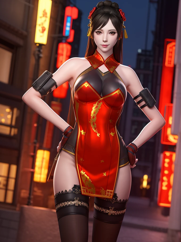 Beidoudef, slim body, huge breast, blush, official art, night,