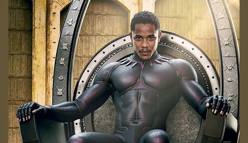 black panther solo muscular black man latex catsuit, Superhero, large bulge, corpo todo, mascara com orelhas de felino, olhar sedutor, corpo definido, corpo musculoso, large bulge between the legs, pose de fisiculturista, deitado na cama