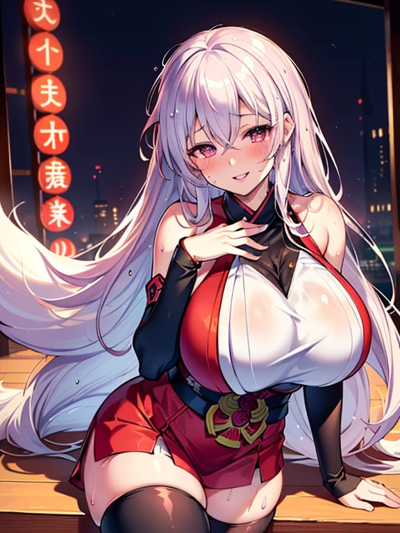 Kirisame Marisa,Hakurei Reimu,1GirlTag, white hair, smile,big chest 