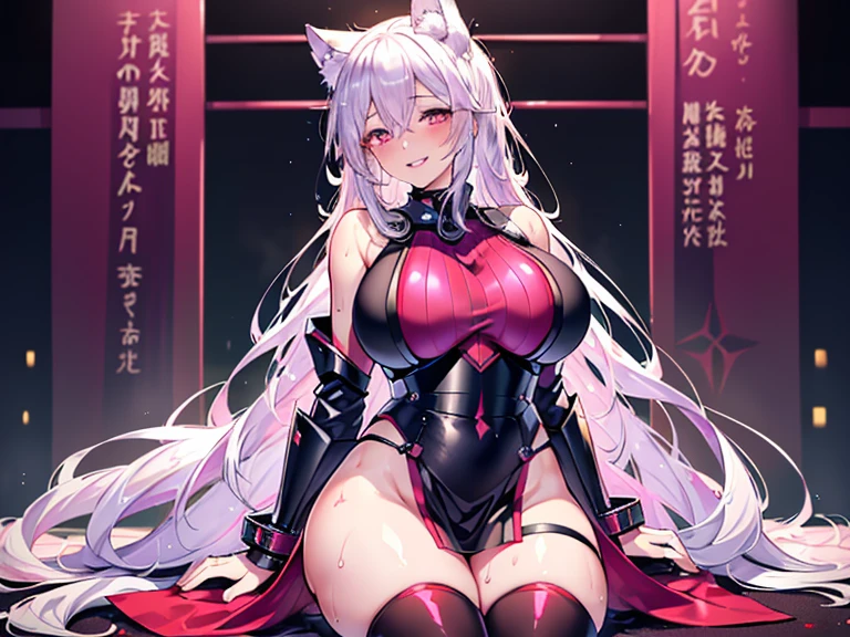 beautiful detailed eyes, beautiful detailed lips, extremely detailed eyes and face, long eyelashes, 1girl, hybrid woman and rabbit, white hair, pink eyes, wearing pink swimsuit, with niece, oriental scene, best quality, 4k, 8k, highres, masterpiece:1.2, ultra-detailed, realistic, photorealistic, photo-realistic:1.37, hdr, uhd, studio lighting, ultra-fine painting, sharp focus, physically-based rendering, extreme detail description, professional, vivid colors, bokeh, portraits, fantasy