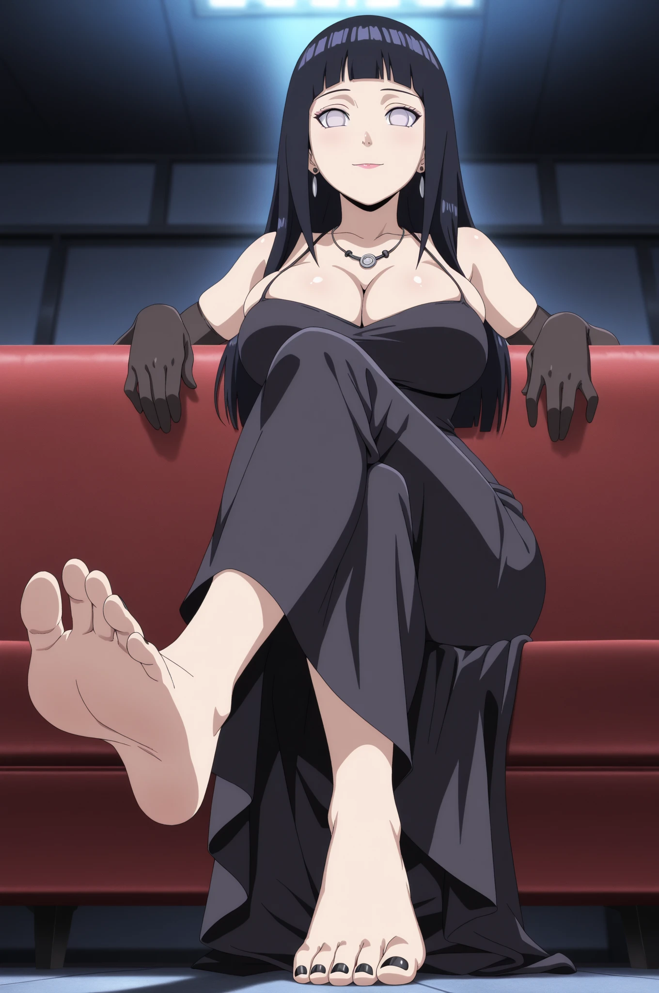 best quality,masterpiece,looking at viewer,absurdres,1girl,score_9,score_8_up,score_7_up,source_anime BREAK pandora,purple eyes,black hair,long hair,metal choker,tooth necklace,snakelike ring,breasts,cleavage,thigh decorations,thighs,crossed legs,lift up the dress,expose thighs,sitting,from_below,panties,long legs,thigh,outdoor,greek architecture,blush,molesting,flirt,heterosexual,dress_lift, body full naked, naked, show pussy,bare pussy, pussy not censured, evil smile, wet vagina, show armpit, bare breasts, bare nipples