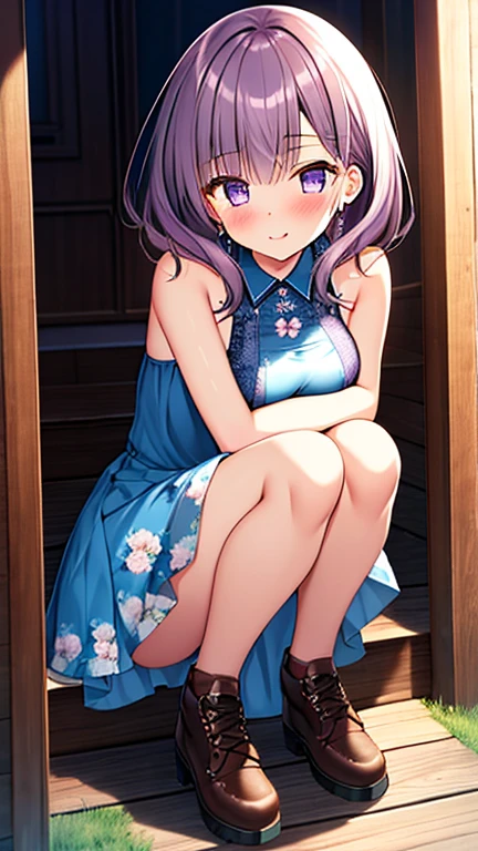 masterpiece, Highest quality, Very detailed, High resolution, An expensive solution, High resolution, 4K, 8k, ユニティ 8k 壁紙, Very detailed CG, masterpiece, Realistic, 2D, 3d, Beautiful details, depth, Fine texture, Great quality: 1.3, Fully focused, Crispy.skin, .he, Very cute anime girl about 3 years old, Expensive silver short hair, Girl about 3 years old, alone, pretty blue dress, blush, Mole, Release your lips, hair ornaments, heart, Purple eyes、Condom in mouth、A defiant smile、In a dimly lit alleyway, I rolled up my skirt、クーラーの室外機の上にsit、Crotch close-up、Angle from below、I can see your underwear、Translucent slip、Spread your legs、Looking down from above、front、sit、Cotton panties