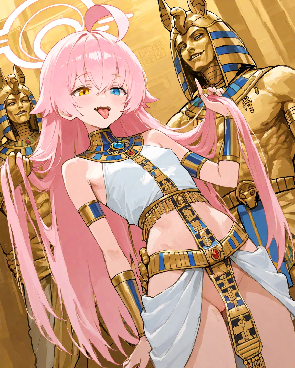 woman, light pink hair, long hair, open forehead, without bangs, big breasts ancient egypt, clothes of ancient Egypt