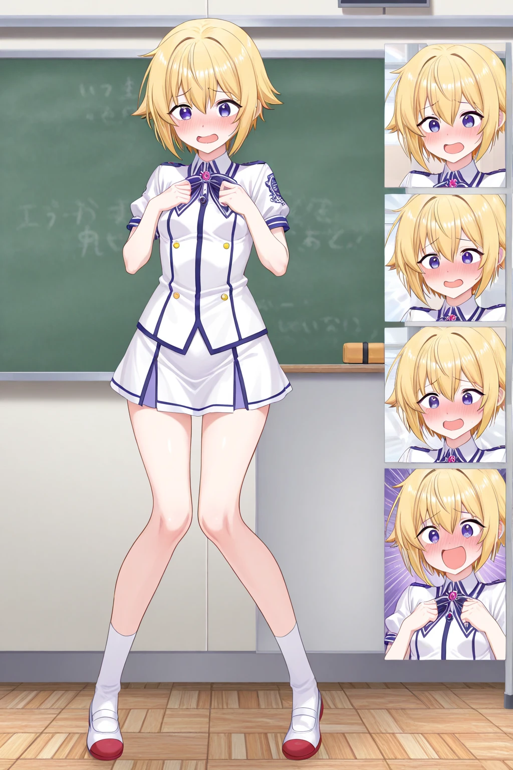(masterpiece:1.3), (ultra detailed:1.2), beautiful detailed eyes, ultra-detailed,
completed naked, standing, classroom,