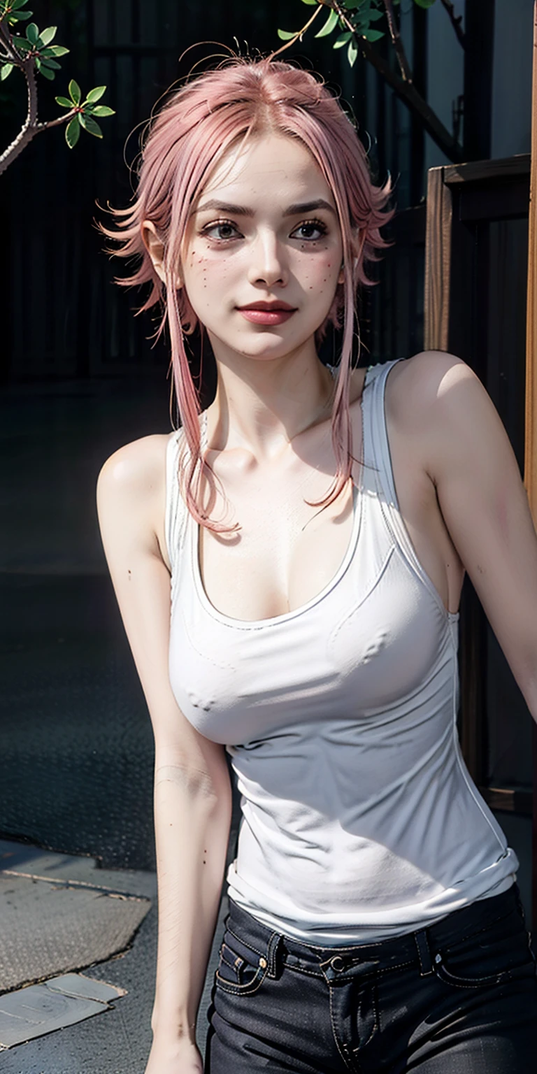 (Highest quality、8K、32k、masterpiece、Ultra-high resolution:1.2、Perfect Body Beauty:1.2、Wearing a futuristic hero suit that glows pale pink and white:1.5、rain、street、Cute 25 year old Japan woman、Big and ample breasts:1.5、ponytail、Upper Body、front、Simple Background、Looking at the audience、Dynamic pose:1.5、sunlight、nswf Japanese