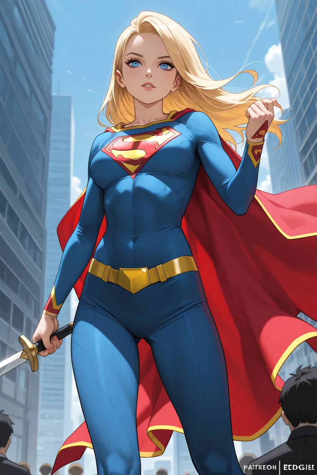 dc comics, supergirl, upskirt, white panty,high kicking