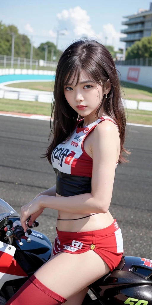 Realistic Rendering with Unreal Engine 5, Random Pause, (motor Show:3.0)、(Men only:2.0)、Race Queen、Uniform with sponsor logo Red uniform、Earrings、 、Exquisite beauty、Beautiful Face, Slim model body shape, Huge , Oil, Beautiful feet、(Tight-fitting car racing suit:1.8),(太ももまでのRace Queenロングブーツ:4.0)Spread your legs、(太ももまでのRace Queenロングブーツ:4.0)、Spread your legs、wet and shiny body, Colorful Hair, (((Brown skin beauty))), camera、(motor Show:3.0)、(Surrounded by a lot of old people:3.0)、、Laughter、(Breastfeeding through clothing:1.1), Are standing、 line、(Browsing Caution:1.1),(masterpiece, 最high quality:1.3) (Surreal:1.35) (Realistic:1.45) (Skin with attention to detail) high quality, Browsing Caution, (複数のpenis, Surrounded, some boys:1.4) (Bukkake, how:1.5), Japanese Girls, 24-years-old, Expressive eyes, Perfect Face, (fix makeup) (lipstick:1.1) (eyeliner:1.1) mascara, eye shadow, (Black Hair), , break slender, Large Breasts, (Nipples:1.2) (perfect Nipples:1.2), (Dark Skin:1.4), (Oiled and shiny body:1.3), Spread your legs, (太ももまでのRace Queenロングブーツ:4.0)、break (girl covered in how:1.5) (excess how:1.3), (blowjob and handjob, Girl shaking boy'penis:1.3),motor Show.(Two Old Men, hand :1.5), (Ejaculation into the body:1.7)、(motor Show:3.0)