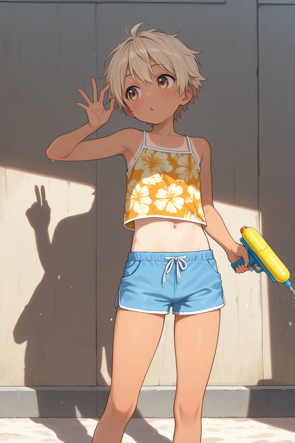 Holding a plastic bottle