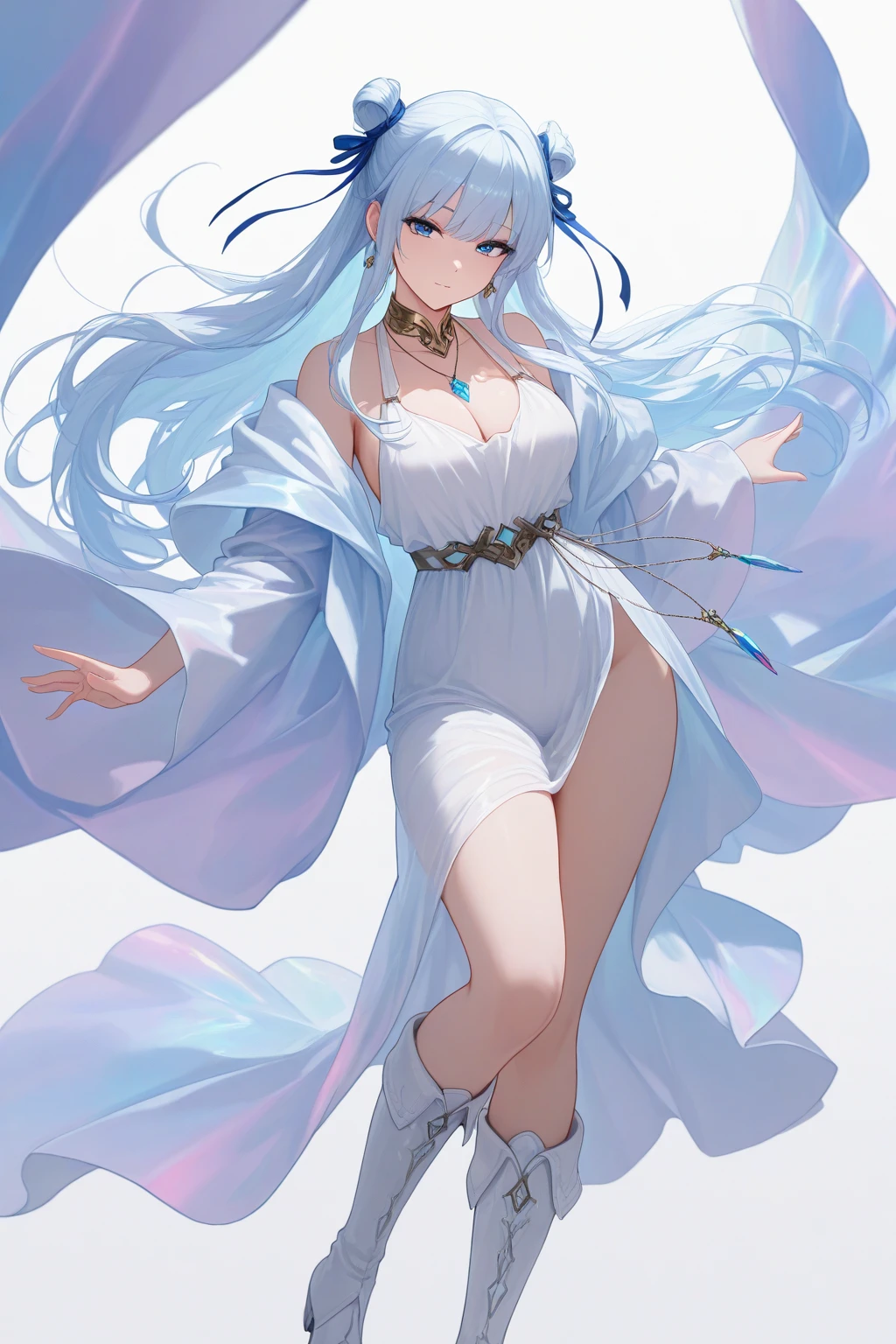 22year old, girl, white background, kawaii, full body, 8k Resolution, highly detailed,  beautiful woman wearing a white dress