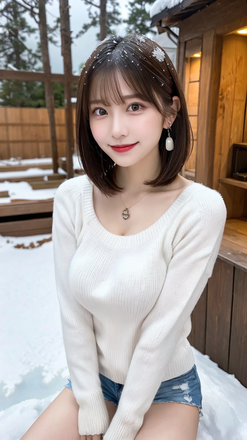lie on back, legs up high, spread legs, hold knees, vagina, choker, wet skin, steam, on the bed, short hair, nude, twintail hair, looking at viewer, detailed face, flat chest, slender, smile, ((cum in pussy)), cum on body, bukkake, , 8 years old