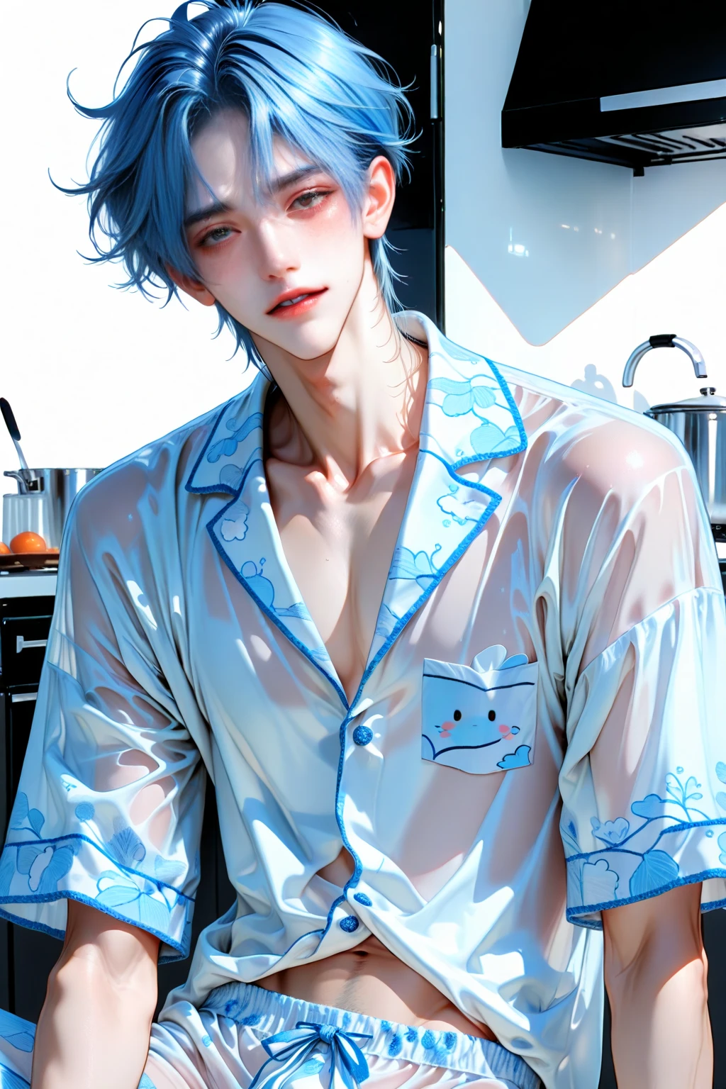 ​masterpiece, top-quality, 2Others, Male couple, 1 man and 1,, Adults, Height difference, different fashion, different color, finely eye and detailed face, intricate detailes, Casual clothing, window, A smile, Happiness, tenderness, queers, Boys Love, high-level image quality、 selfee, Two beautiful men、tall、The upper part of the body、nightfall、nighttime scene、𝓡𝓸𝓶𝓪𝓷𝓽𝓲𝓬、Korean Male, Idol Photos, k pop, Professional Photos, Vampires, Korean fashion in black and white, Fedoman with necklace, inspired by Sim Sa-jeong, androgynous vampire, :9 detailed face: 8, extra detailed face, detailed punk hair, ((eyes are brown)) baggy eyes, Seductive. Highly detailed, semi realistic anime, Vampires, hyperrealistic teen, delicate androgynous prince, imvu, short hair above the ears, Man with short hair, With a purple-haired man with a wild expression, Man with light blue hair with gentle expression, ((With a short-haired man with bright purple hair)), ((Man with light blue hair))