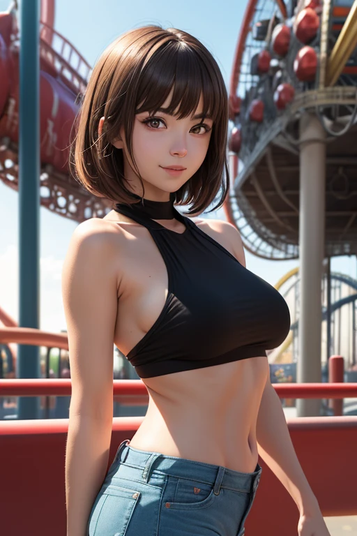 Dark Skinの女の子、masterpiece、One girl per photo、(Seaside、sitting on the beach、Brush your hair up、sexy)((Dark Skin、26-year-old girl、Sparkly Makeup、Mature face、Super big boobs、Dark Skin))((Dark Skinの色、Realistic Skin、Dark Skin))((Shining Eyes))((denim、Overalls Dresses、Damage、Extremely uper big boobs、Erotic))(((Embarrassed face、Mouth open)))((Long Hair、Elaborate hairstyles、Brown Hair))((Round big 、Narrow waist、Thin thighs、Long legs))((Dark Skin、色がDark Skin、Ultra-realistic、Perfect limbs、Perfect fingertips))Dark Skin、Attractive pose、short boots、大胆でsexyなポーズ、(((((Dark Skin、sexyショット、Spread your legs、Put your arms behind your back)))))