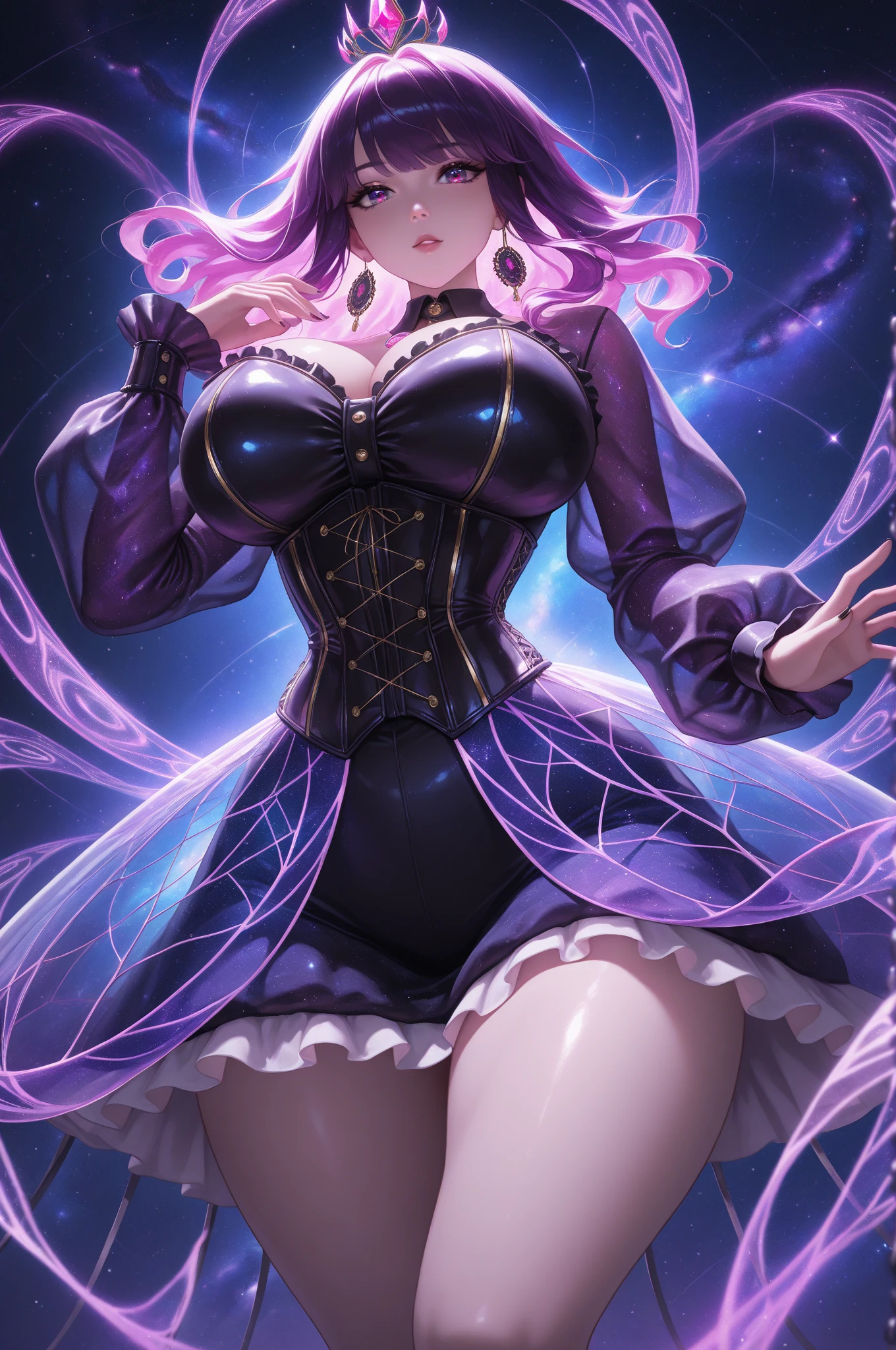 (best quality,masterpiece:1.2),intricate details,beautiful detailed eyes,beautiful detailed lips,extremely detailed eyes and face,longeyelashes,riamu, modeseven,super curvy,comic style,vibrant colors,standing,innocent, full body, standing, smile, princess dress, noble clothing, holy angel magicalgirl, open mouth fang, holy haura, halo, smile, joyfull, paladin, staff holding, full body , boots, standing,cute,breast, curvy, female,fantasy goddess,there is a cartoon picture of a woman with a very large breast, glowing angelic being, glowing holy aura, inspired by Luma Rouge, the non-binary deity of spring, ethereal rainbow nimbus, the butterfly goddess of fire, inspired by Marie Angel, glowing aura around her, astral fairy, as the goddess of the sun, “uwu the prismatic person, big breast, happy, beautiful eyes, , full body, walking, long robe, long dre, catgirlss, nun, priestess ,holy, smile