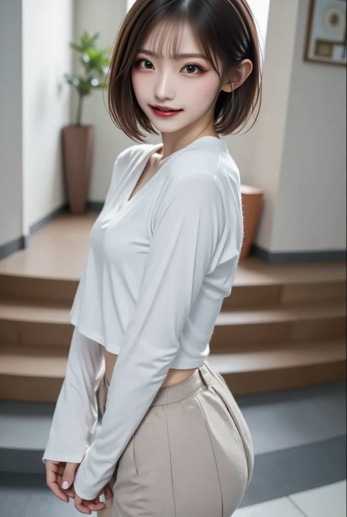 best quality, masterpiece, portrait, a photography of a beautiful girl, detailed face, naughty, (blush:1.2), (((sfw))), ultra high res, (photorealistic:1.4), (((highly intricate details)), beautiful lighting, 1girl, shiny skin:1 <lora:add_detail:1.2>, (((depth of field))), pov,20yo age, hair ornament, cowboy shot, romantic, seductive smile, (blush:1.2), pale and lustrous skin,
(face closeup), pov, (((depth of field))), pale and lustrous skin,
Half up-half down haircut,Crew cut,White hair,
Oversized peplum sweater,
Standing with hands on hips and legs apart in a power pose,
capri pants,
Flip-flops,
Sports stadium,
BREAK
vivid,detailed, realistic, beautiful, stunning lighting, stunning reflections, sun rise, bokeh mood,
