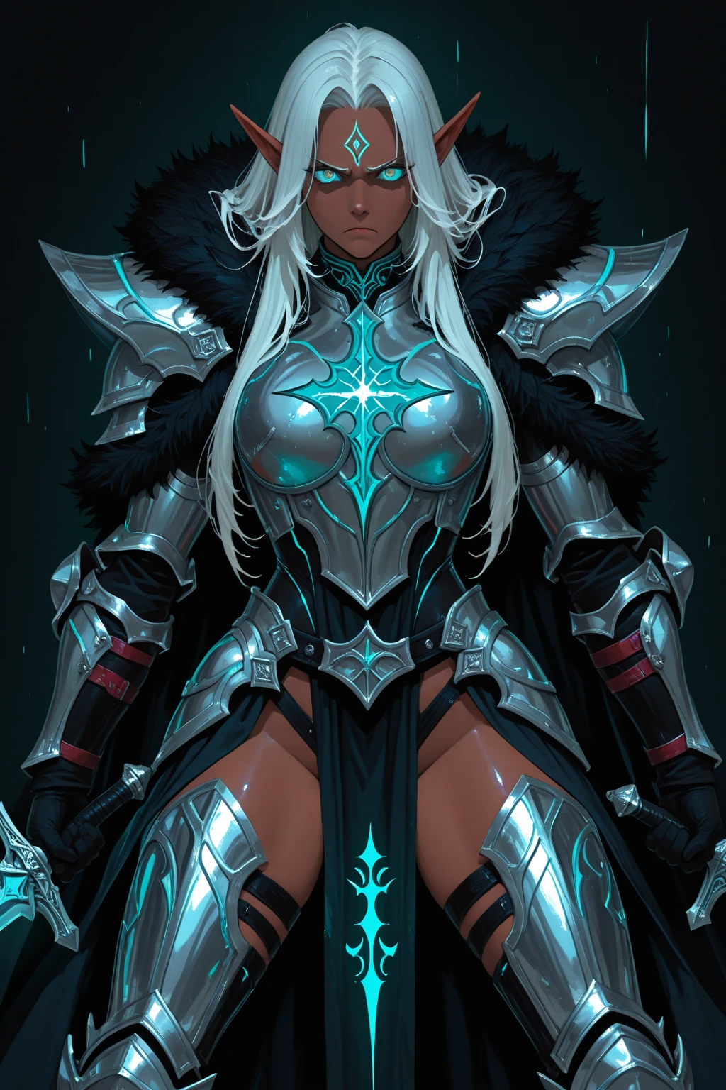 Mulher preta, Black skin Woman big breasts big breasts perfect breasts Female wolf Ice element, pokemon style, Digimon
