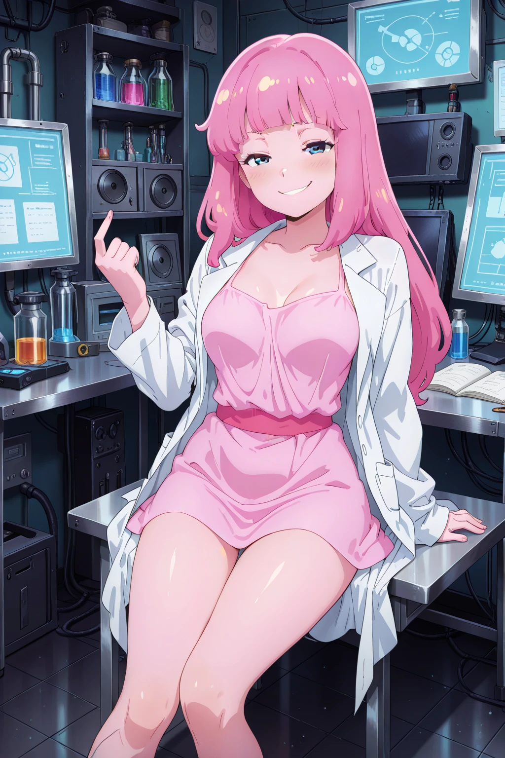 (masterpiece, best quality:1.2), 1 Girl, Solitary,Mature_Miss, Nude:1.4, Delicate face,Detail eyes,Long hair, Flowing hair,Medium breasts, permanent,,Nurse uniform,take train