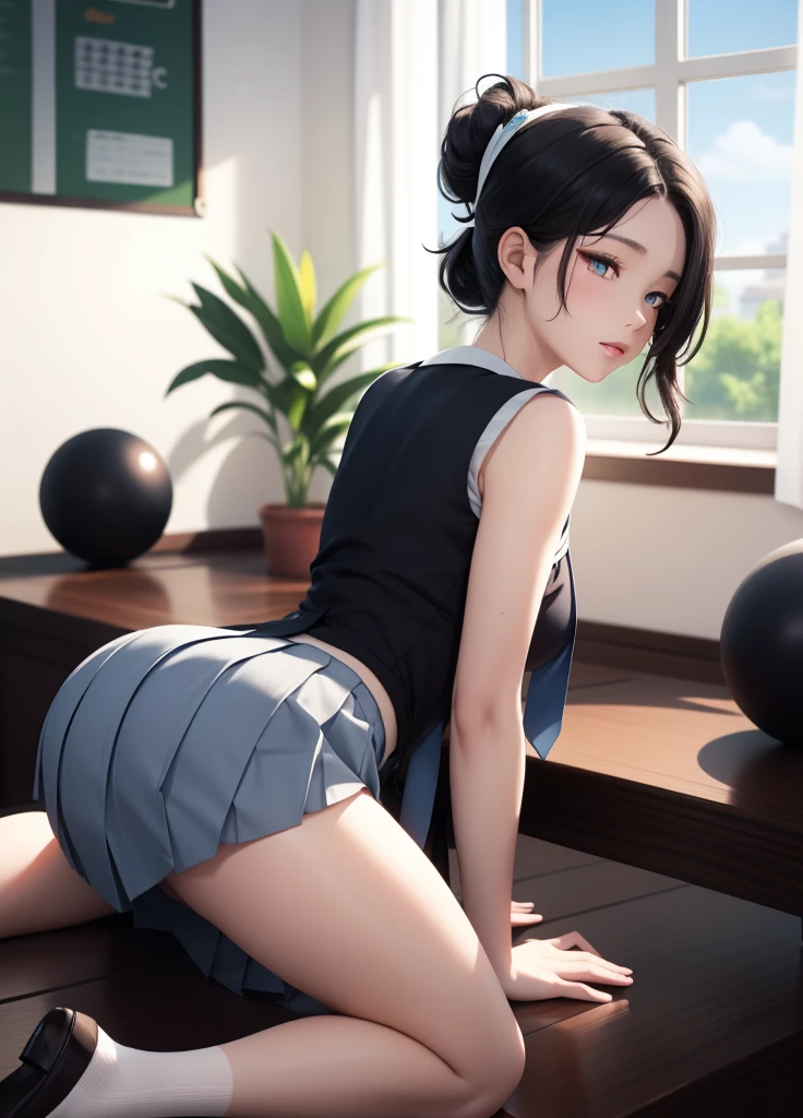 (masterpiece),(best quality),(ultra detailed),
highly detailed, intricate details, High quality shadow, Cinematic Light, MILF,
sole girl, full body, standing, black ponytail, hair ribbon, black and white crop-top, short skirt,
In a living room, shy, embarrassed, lifting up skirt herself, looking at camera,
bg_imgs,