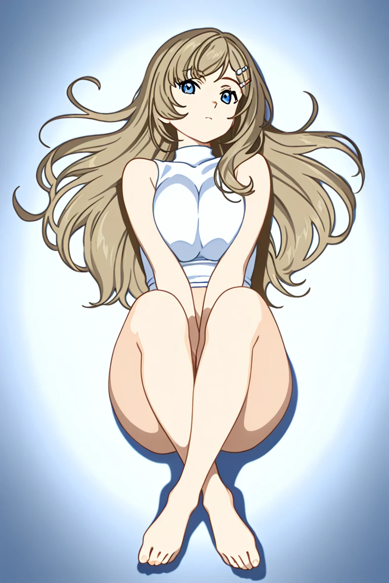 16k works,Highest quality,18-year-old,No background.White background only,whole body、Kneel,Dynamic and sexy pose, One person, Beautiful Face,, Symmetrical eyes, Perfect body, Good balance、 Perfect body、Woman with bandages around her chest and crotch