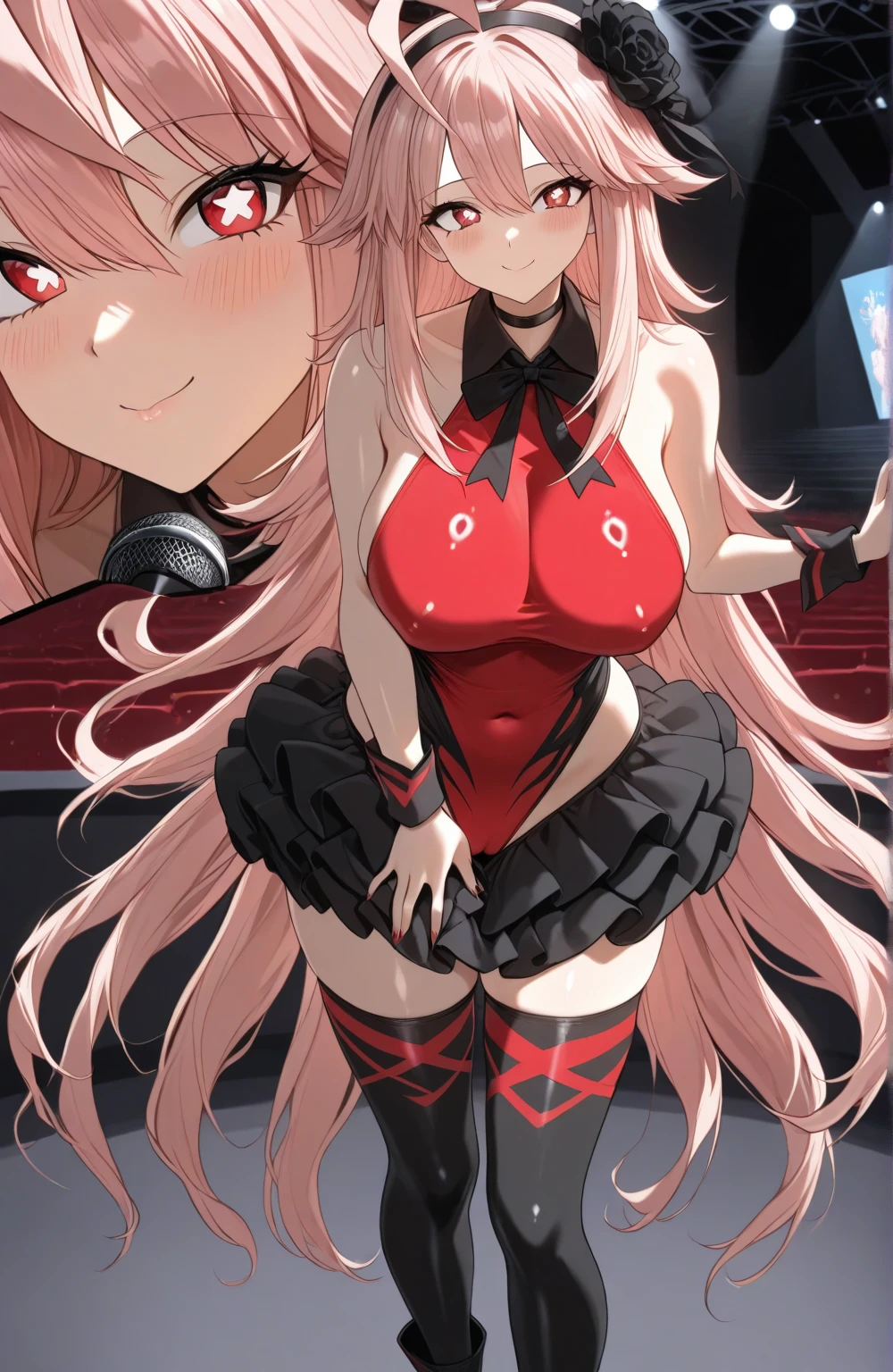 score_9, score_8_up, score_7_up, source_anime, best quality, masterpiece, BREAK, yinlin_(wuthering_waves), 1 girl, solo, large breasts, 1boy, pov, penis, cowgirl sex, vaginal, vaginal penetration, on top, spread legs, [ahegao], drool, (((large nipples))), (breast out), (((long nipples))), orgasm, uncensored, (lactation:1.3), stockings, (Garterbelt,black fabric,floral embroidery), ((crotchless panties)), ((((leaning forward, incoming hug)))), (foreshortening:1.8), [armpit peek], [arms up], [[sagging breast]], anime screencap,