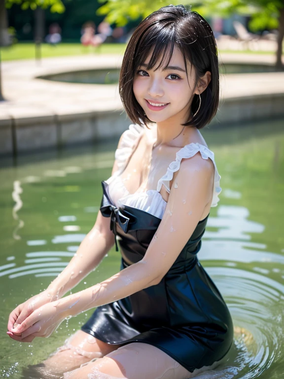 ### Photo
- High-resolution
- Realistic photo
- portrait of Unconscious natural appearance
### Shooting Angle
- Low front angle from the close ground level
- Full body, including feet, in frontal view
- Shooting with flash
### Person
- Female
- Japanese university student
- childish cute graceful young news anchor
- childlike-innocent
- pure
### Lower body Pose
- (right knee and right hand touched on the ground in front and left thigh lifted up outward with enchanting left inner thigh, facing forward the view:1.5)
- like a crouching-start pose
- Posture that appeals to the thighs, especially the inner thighs
### Outfit
- a sleeveless summer top
- naturally accentuates the slender line of the upper chest with its V-neck design
- Lightweight fabric
- a high-thighs pencil-mini-skirt
- tattered and torn、 Tears、(ripped clothing:1.5)、(Wet clothes:1.4)
- sandal
### Hairstyle
- Half up ponytail with a ribbon
### Expression
- graceful Toothy smile
- Knee with abrasion scars
- Elegant and clean fashion
- Childish and girlish appearance
### background
- tree-lined street
- mild sunshines