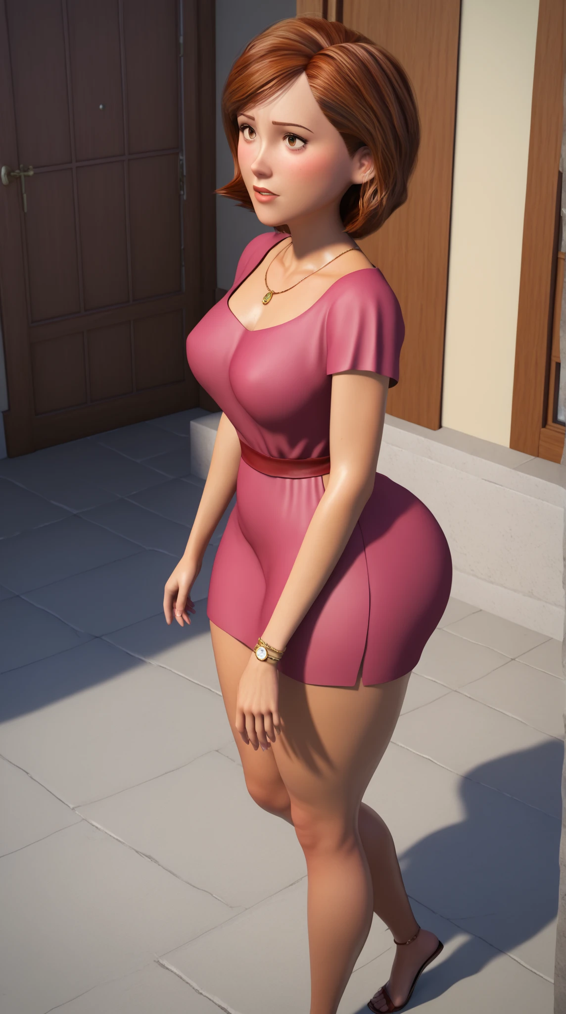 nobarajk, Nobara jujutsu kaisen, (Highest Quality:1.2), (Masterpieces:1.2), best quality, highres, 8k, (photorealistic:1.5), realistic, uhd, sexy, red short dress, posing for a picture, curvy model, soft curvy shape, , beautiful body and face, voluptuous body, giant stunning goddess shot, beautiful curves, beautiful curvy female, beautiful body, thick body, beautiful thick female