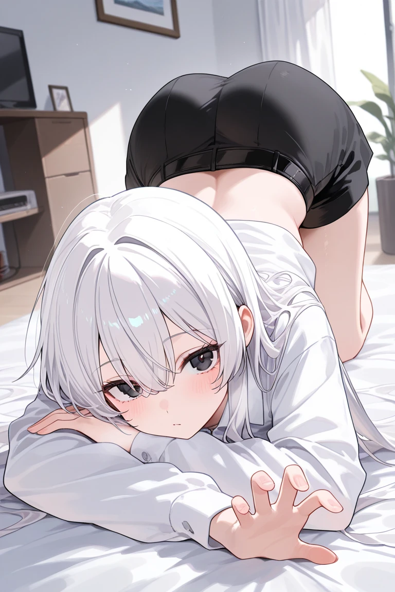 Cute girl with short hair having sex