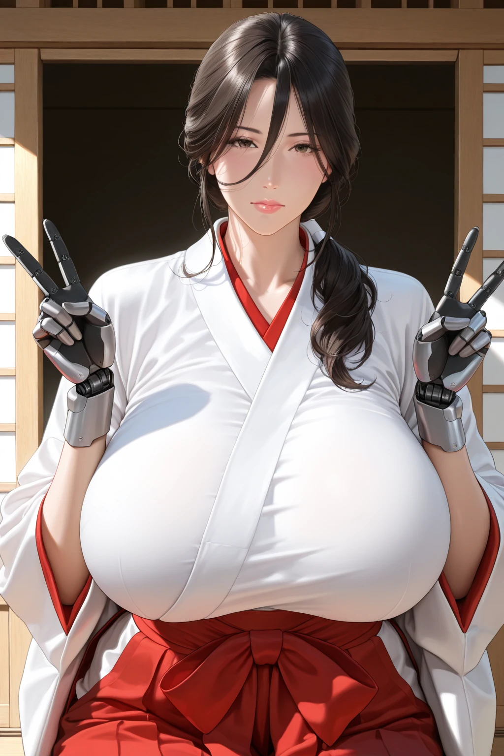 JuriMS, Juri Han, SFV, cornes de cheveux, (Masterpiece, Best quality:1.4), (debout:1.1), M(1fille), seulement, detailed background, profondeur de champ, volumeric lighting, mise au point nette, bonne anatomie, (M), 16K HDR, fangs,