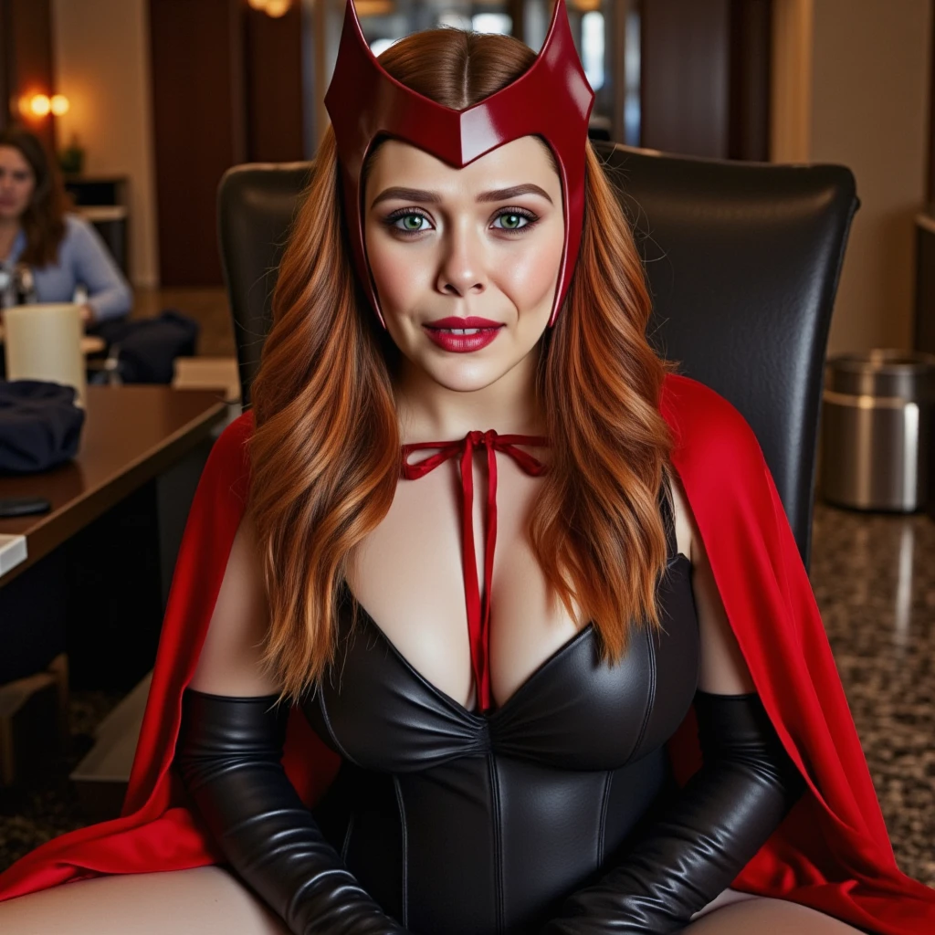 araffe queen in red lingerie and crown posing for a picture, as a medieval fantasy character, glamourous cosplay, jessica nigri, ornate cosplay, dressed in a beautiful red cloak, cosplay, anna nikonova aka newmilky, amouranth, cosplay on black harley queen, dressed as a queen, on her throne