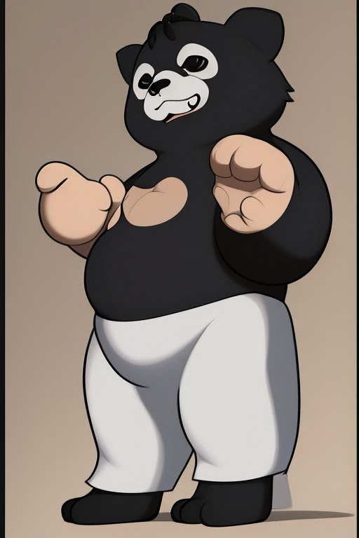 arm up, black belt ,hippopotamus, 