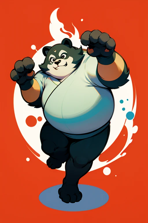 (Cute fat boy),There is a cartoon picture of a panda in a yellow shirt,Humanoid panda,high resolution commission,High-quality fanart,Detailed doujin art,high resolucion,full body portrait of a short!,fursona art,Boozer and humans merge,low res,Frasona Commission,fursona!!!!,thicc,danbooru and artstation,Humanoid panda,thick furry neck and chest fluff, hairy chest, strong fat bacchanalian body, hairy bodies, manbearpig, thicc, , fluffy chest, Furry character