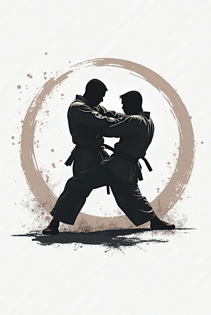 Generate a judo logo, showing two people fighting in judo
