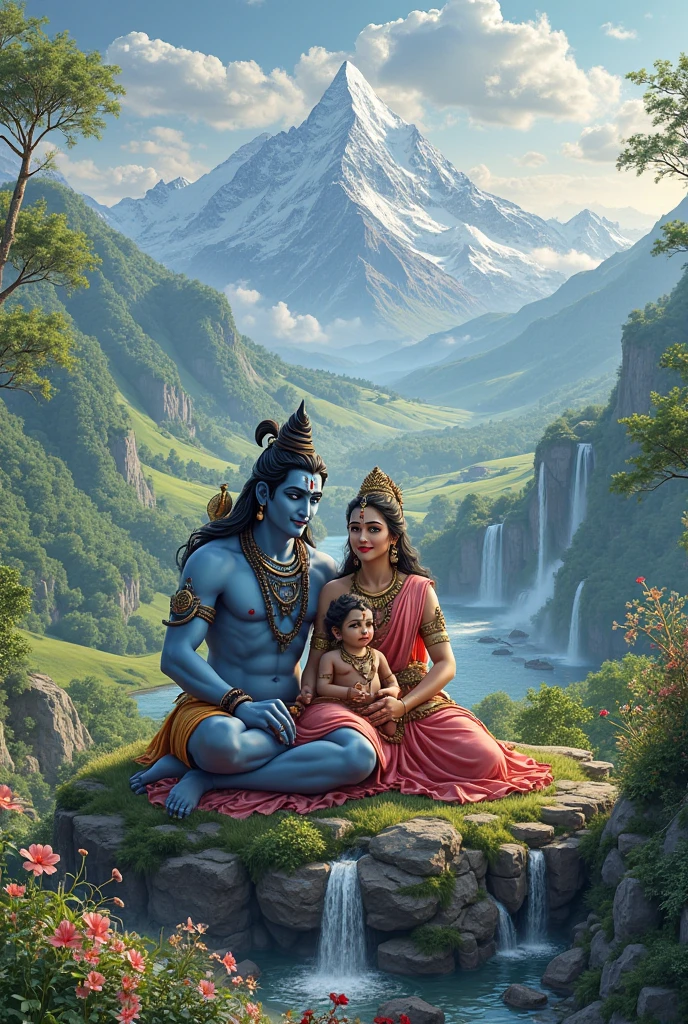 Mahadev , Parvati ,lord ganesha and karthik