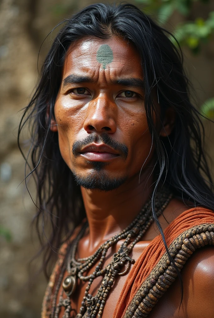 Mayan chief with asthetic mullet