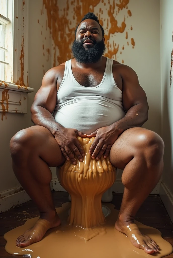 Muscular Man shitting