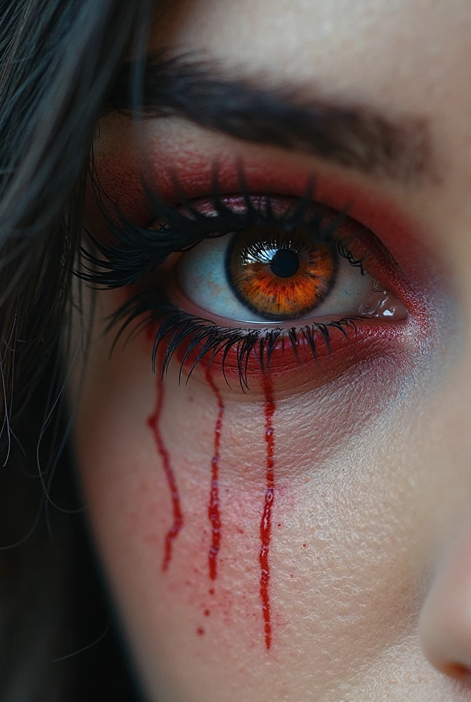 A woman had one eye gouged out and blood was flowing all over her face.