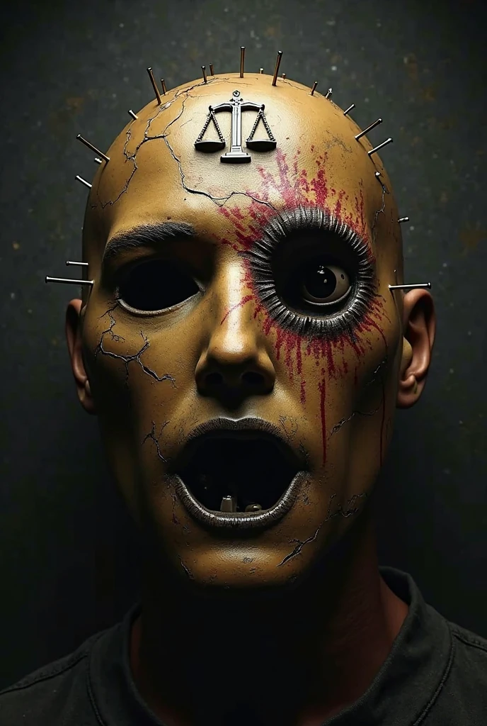 "(The best lighting, oscuro, dramatic),(feto calavera alien, Hellraiser, Cicatrices, , sexy, cerebro, sangre, una rata dentro de la cabeza, terror.),(ojos rojos, calaveras). morning light.