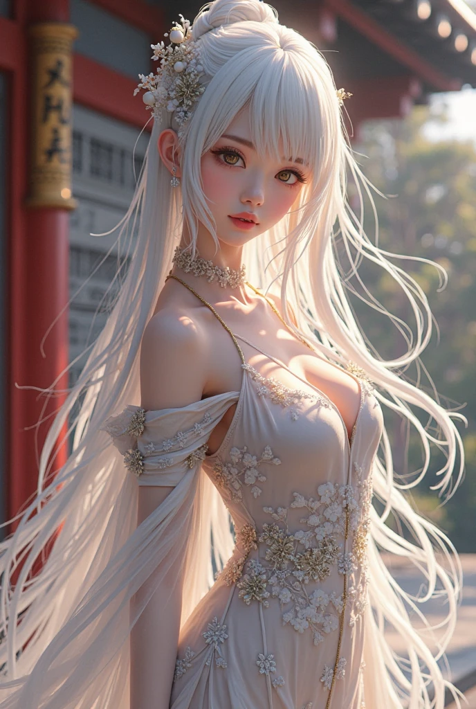 a full body cartoon girl with a very beautiful realistic face and realistic hair, Ultra detailed complex 3d rendering of a beautiful porcelain profile face, in tight dress, masterpiece, with perfect belly, ultra quality render. --auto --s2
