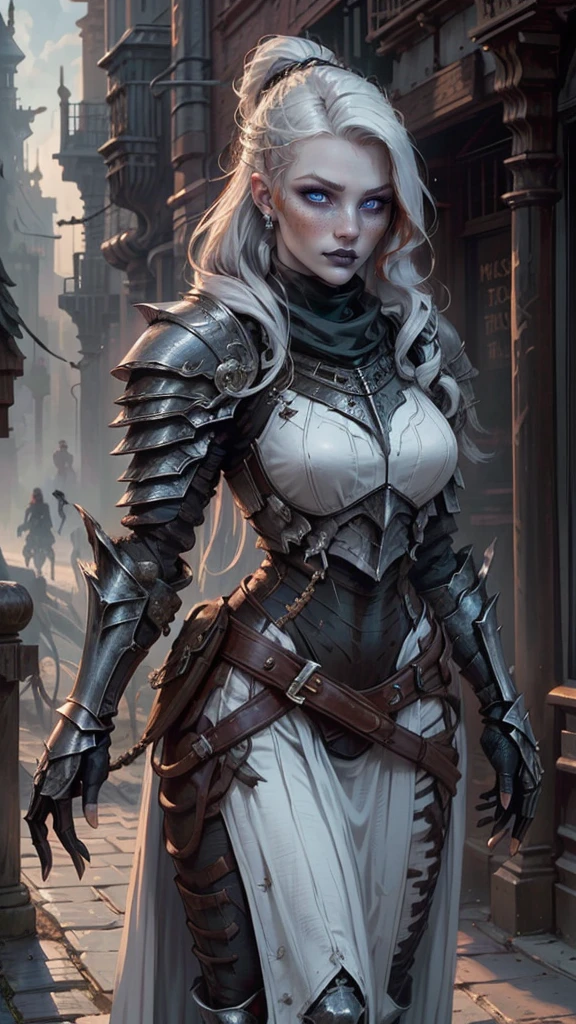 a white-haired woman in armor holding a sword, detailed fantasy art, hyperdetailed fantasy character, highly detailed fantasy art, elegant cinematic fantasy art, epic fantasy art style, epic and exquisite character art, epic fantasy art style hd, detailed fantasy digital art, Fantasy with 4K detail, digital fantasy art ), amazing fantasy art, stunning character art