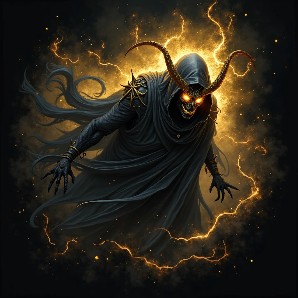 photo, an enslaved member of the Cthulu cult with a shadowy tentacle monster behind him in darkness, surrounded by energy flames (CthuluCult style:1) <lora:djzCthuluCult:0.8>
