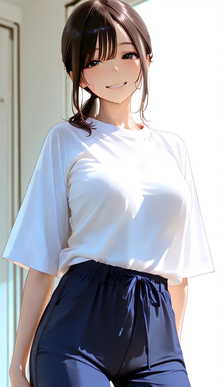 ((best quality)), ((muste piece)), (detailed face), (highlight), princess、Big breasts、blunt bangs、black hair、combat uniform、skirt、