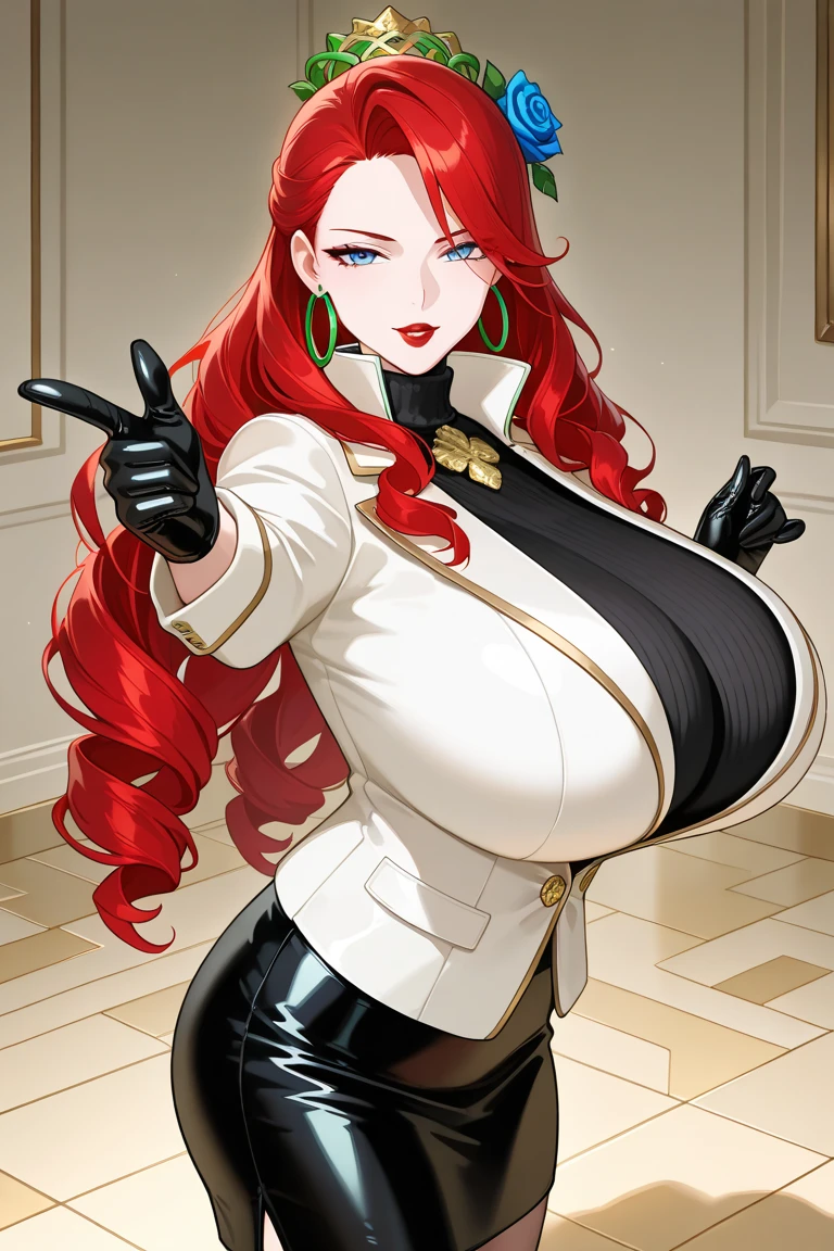 Mujer de ((tetas gigantes)),nalgas gigantes,culo gigante,rostro pervertido,cuerpo desnudo,(((pelo rojo))),hd,4k,Buena calidad,background of a red room,obra de arte,cara perfecta,ojos perfectos,sonrisa perfecta,manos perfectas,pose sexy,milf