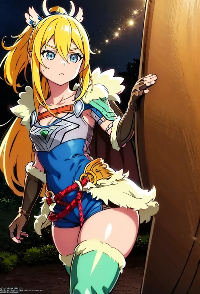 (extremely detailed CG unity 8k wallpaper), (finely detailed beautiful eyes: 1.2), (The Dragon Girl
 1 girl:1.5), (muscular full-body:1.7),(bandages all over the body:1.5), (brown fur clothes:1.5), (long golden hair:1.4), embarrassed, (anime:1.3), (ancient:1.4), depth of field, (masterpiece:1.2), (best quality), 4K, high details